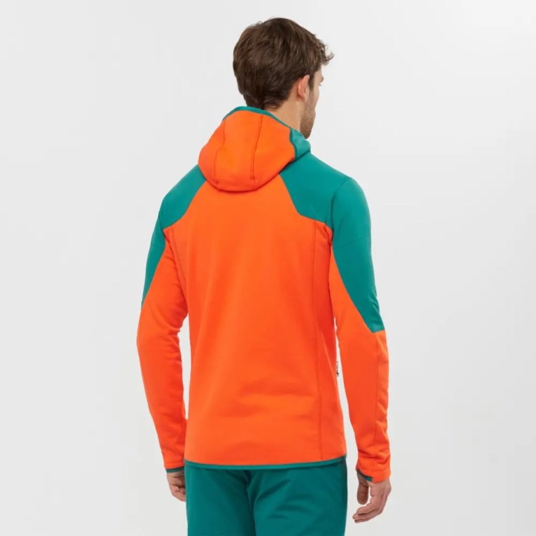 Turquoise / Orange Salomon Outline Warm Hybrid Men's Jackets | IE RP2417